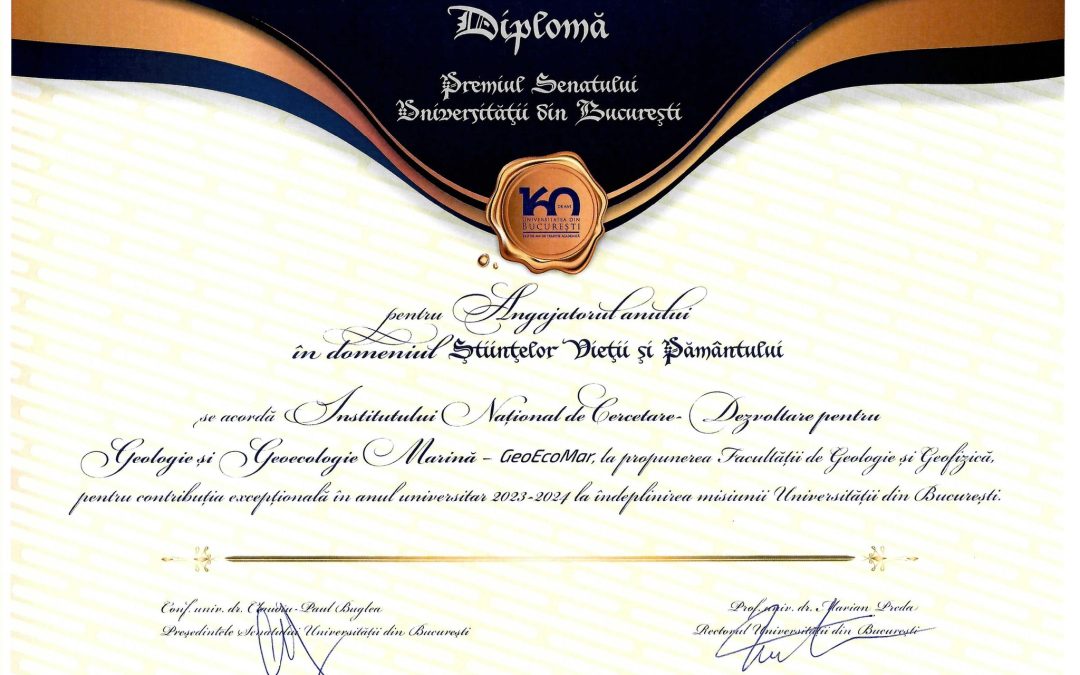 GeoEcoMar – Angajatorul anului 2024 în Domeniul Științelor Vieții și Pământului la Universitatea București